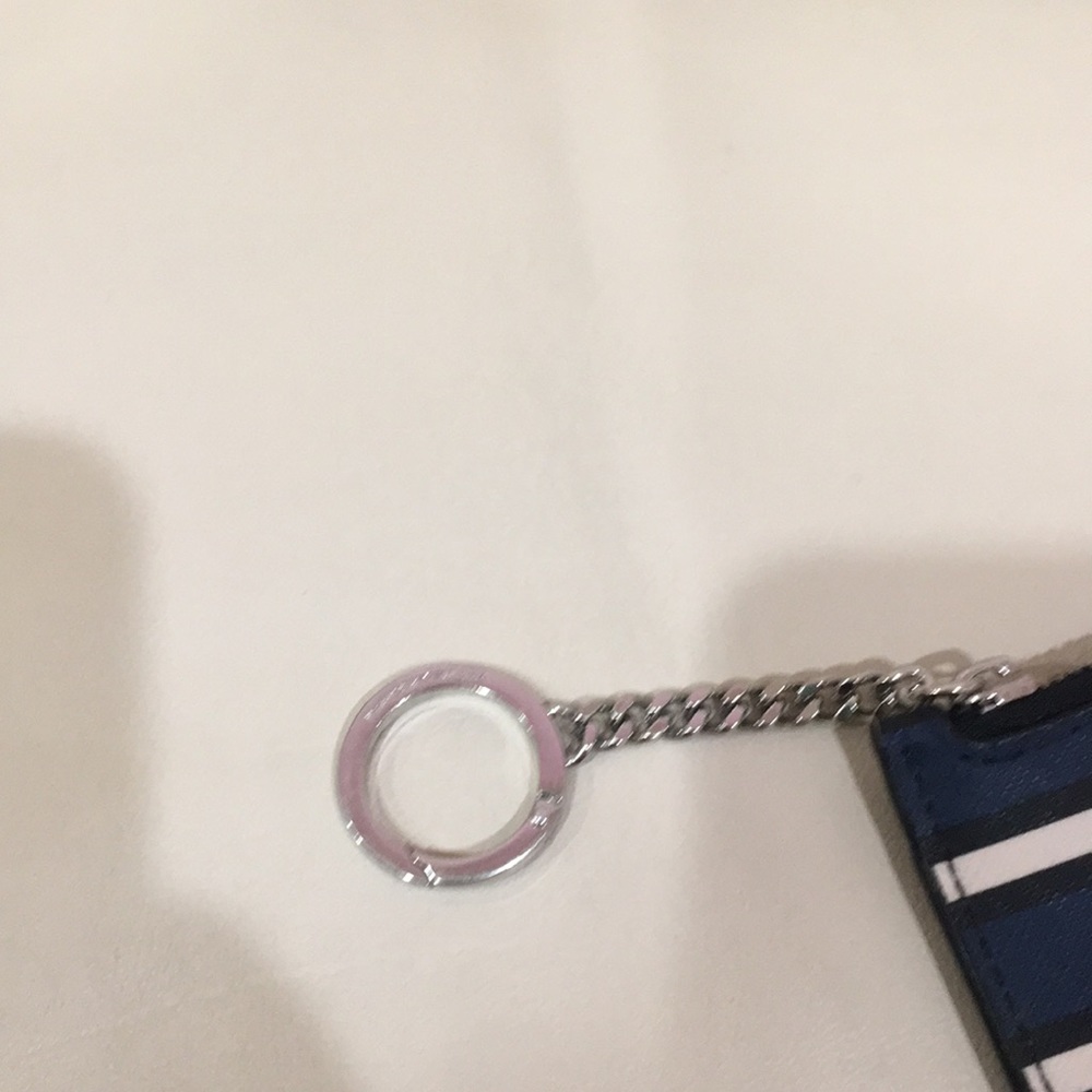 Kate Spade Blue Cameron York Stripe Keychain Wallet - Picture 10 of 13